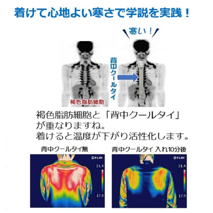 有酸素運動30分背中クールタイを着けて寒さを負荷したのと比較