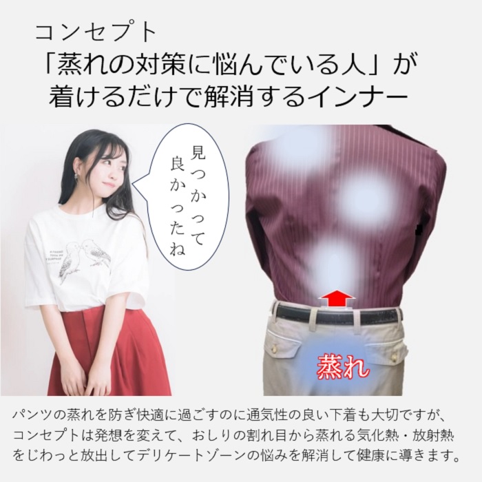コンセプト「ボトムス内の蒸れ対策」に新風！
