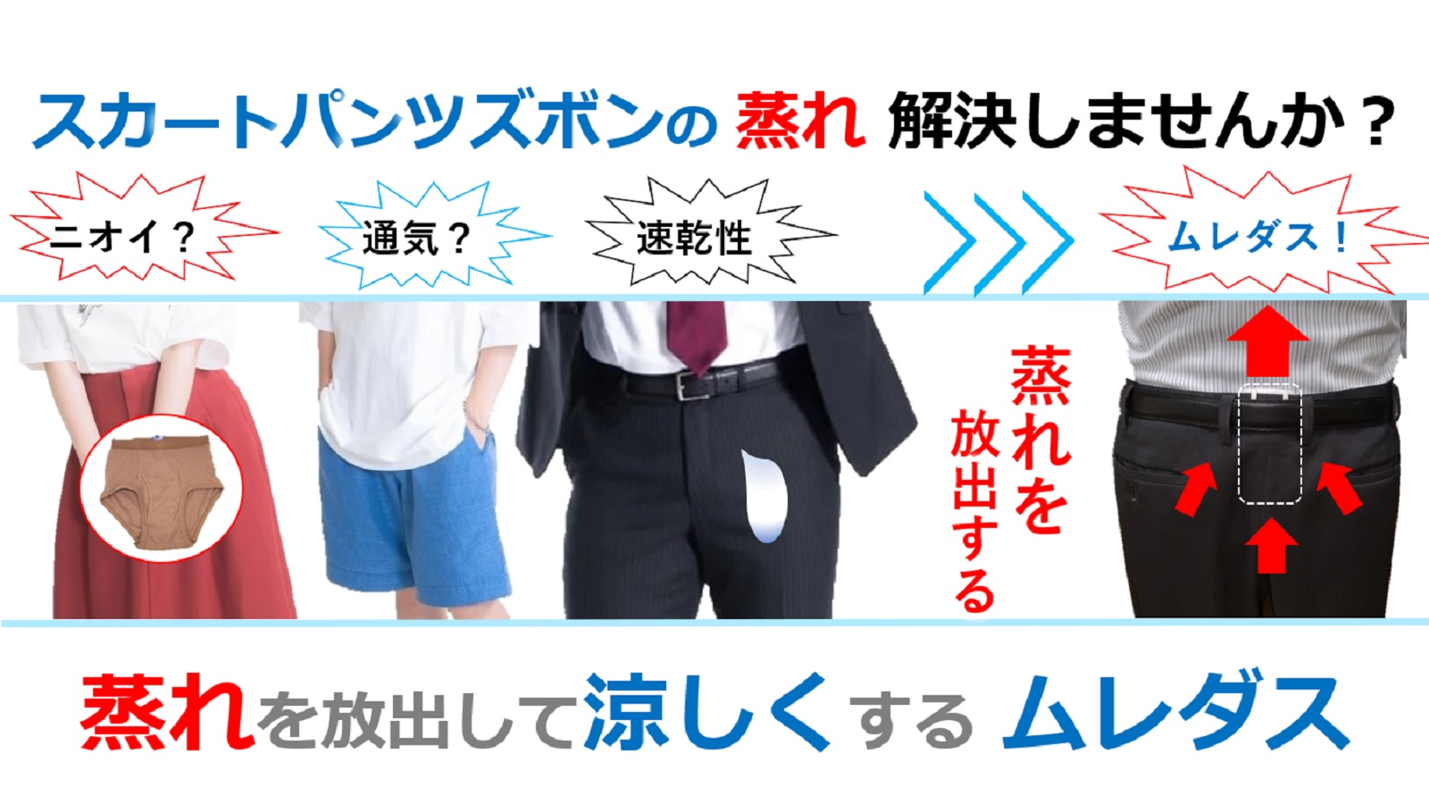 パンツの中に風を通すと別世界!通勤 運動 活動中パンツの蒸れを解消する方法